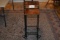 2 Plant Stands with Rod Iron Legs and Wooden Top