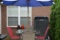 Outdoor Patio Furniture 4 Chairs, Table, Umbrella & Stand, Gas Grill with Propane Tank