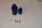 2 Vintage Cobalt Blue D & O Medicine Botles