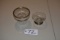 2 Glass bowls Silver Plated