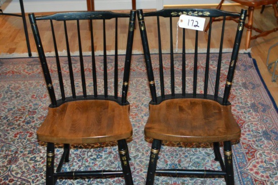 2 Wide Back Spindle Chairs