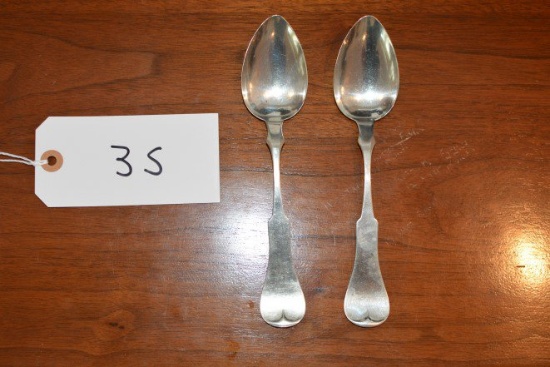 2 Vintage Matching Sterling Silver Spoons 8"