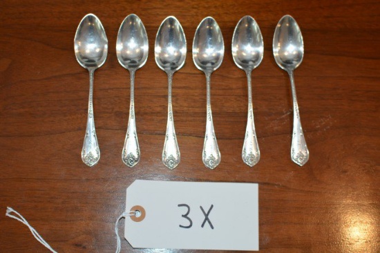 6 Vintage Matching Sterling Spoons