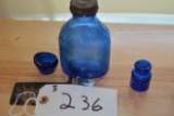 3 Vintage Cobalt Blue Medicine Bottles