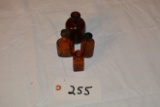 4 Vintage Amber Poison Bottles