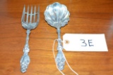 Vintage Sterling Cold Meat Serving Knife and Spoon 9
