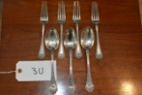 7 Vintage Sterling Silver Matching 4 Forks & 3 Spoons