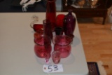 Lot of Red Decorative Glass