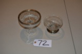 2 Glass bowls Silver Plated
