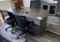 Desk, 3 Black Chairs, Credenza                            S212
