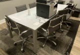 Lot: Conference Table, 8 Chairs, Area Rug        S272