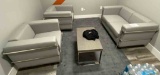 3 pcs Leather Sofa, Area Rug, Coffee Table        S212
