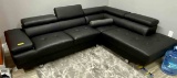 Black Leather Sectional w/ Love Seat               S212-A