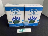 boxes holiday time 100 led blue mini lights 23'