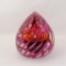 Teardrop Shape Swirl with Flame Look Glass Paperweight