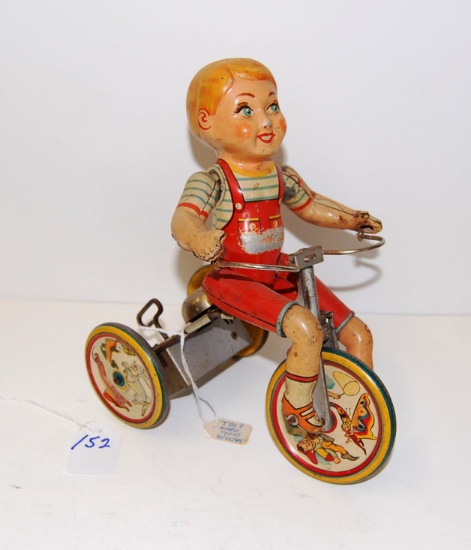 Kiddy Cyclist Wind Up Tin Toy