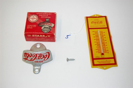 Coca Cola Small Thermometer Star X Bottle Opener