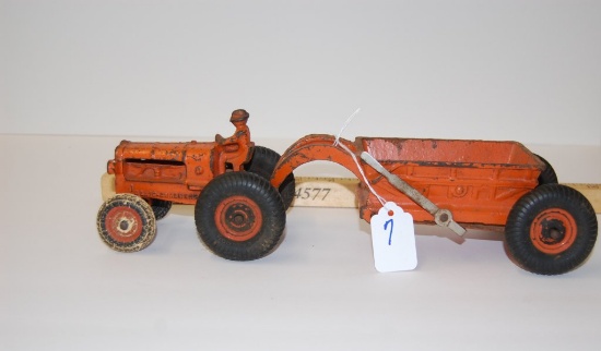 Arcade Allis Chalmers Cast Iron Tractor & Wagon