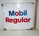 Porcelain Mobil Regular Pump Sign