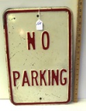 Porcelain No Parking Sign