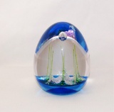 Teign Valley Glass TVG Egg Shaped Glass Paperweight