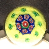 Millefiori Style Dome Glass Paperweight