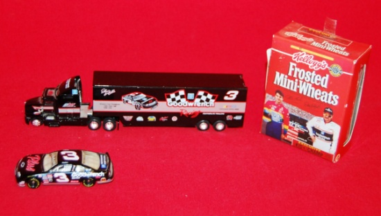 Dale Earnhardt # 3 Semi Truck, Car & Cereal Box
