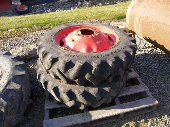 Pair of 9.5-24 Tractor Tires and Rims