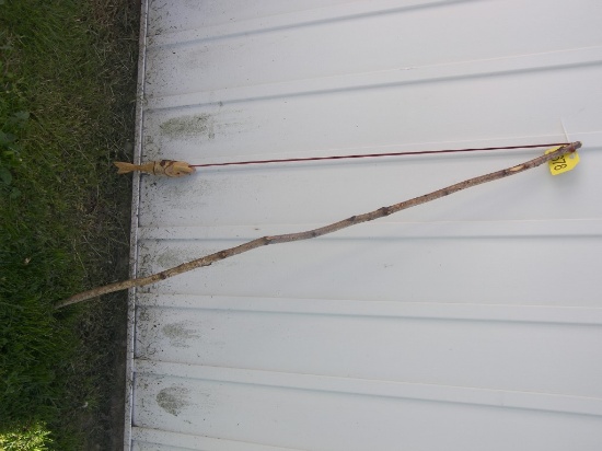 Amish Made Fishing Pole w/Wooden Fish 57 inches High