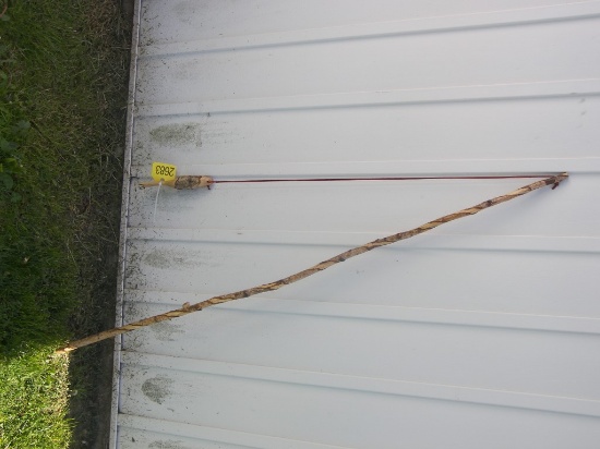 Amish Made Fishing Pole w/Wooden Fish 62 inches High