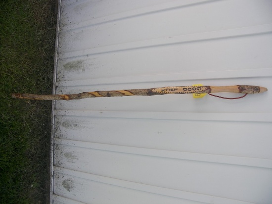 Amish Made Walking Stick 56inches High "Good Luck" with Fish Head