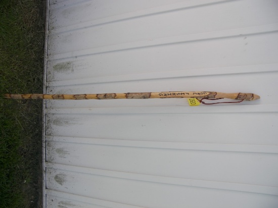 Amish Made Walking Stick 60inches High "Gone Fishing" with Fish Head