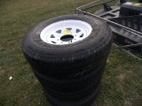 4 NEW 235/80R16 Tires w/8 hole Rims