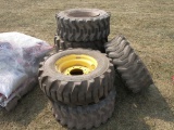 6 Skid Steer Tires & Rims 12x16.5