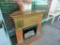 Wooden Fireplace w/box of Fireplace Fuel