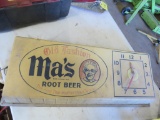Old Fashion Ma's Rootbeer Lighted Clock