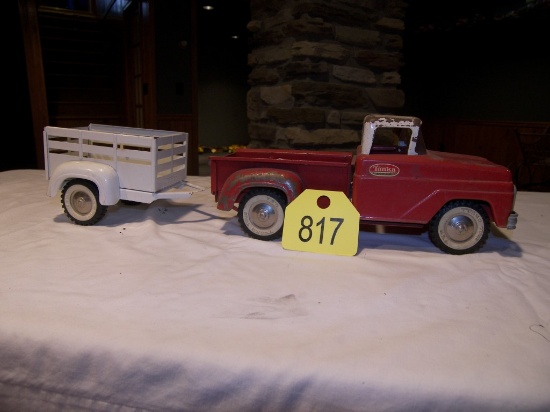 2 pc Tonka Mound Minn Pickup Truck w/Trailer