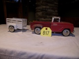 2 pc Tonka Mound Minn Pickup Truck w/Trailer