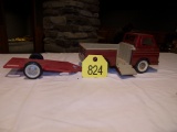 Structo 2 pc Truck w/Flat Trailer