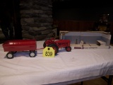 2 pc Farmall H Tractor w/Wagon w/Box