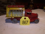 Tin Every Bottle Coca Cola Sterlized Truck w/10 Glass Coca Cola Bottles