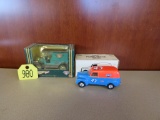 1950 Panel Truck Bank & NFL 75 Die Cast Metal Bank w/Boxes