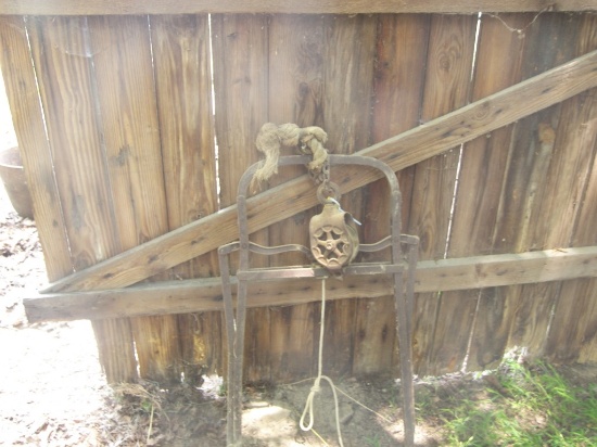 Antique Hay Knife w/Pulley