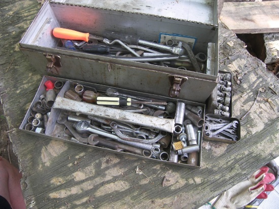 Tool Box w/Wrenches & Tools
