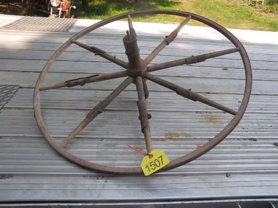 Old Wooden Wagon Wheel