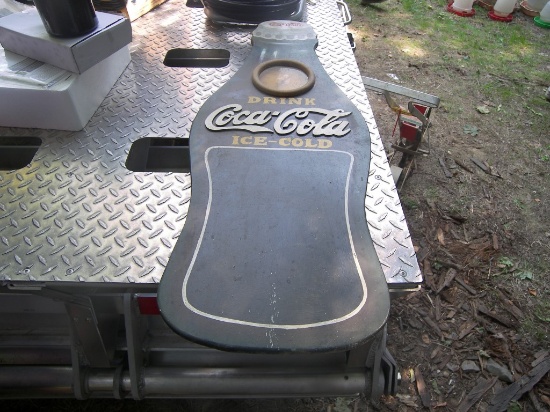 Coca Cola Wooden Wall Adv Piece w/Clock