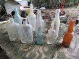 12 Old Glass Bottles