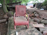 Red Paint Metal Child's Rocker