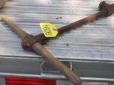 Old Post Hole Digger w/Wooden Handle