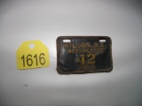 1955 Motorcycle License Plate Wilson NC #42 PA